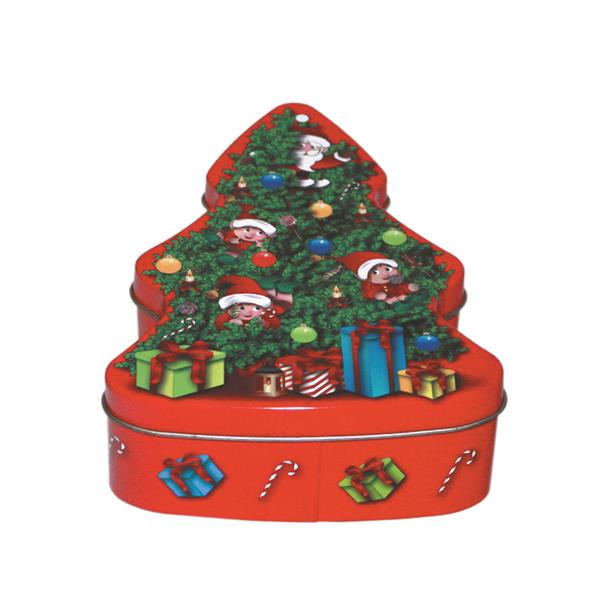 圣诞树形状铁盒